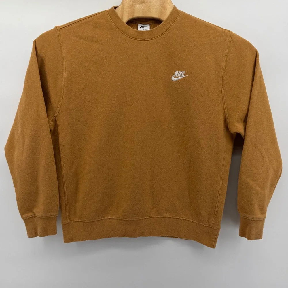 Nike Sweatshirt Mens M Brown Sportswear Club Fleece Crewneck BV2662-224